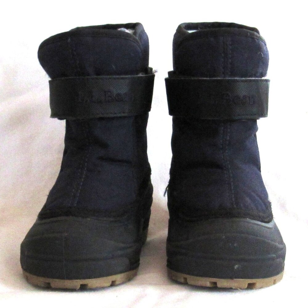 LL Bean Blue Winter Boots Hook and Loop Closure Size 7 Toddler Excellent Cond